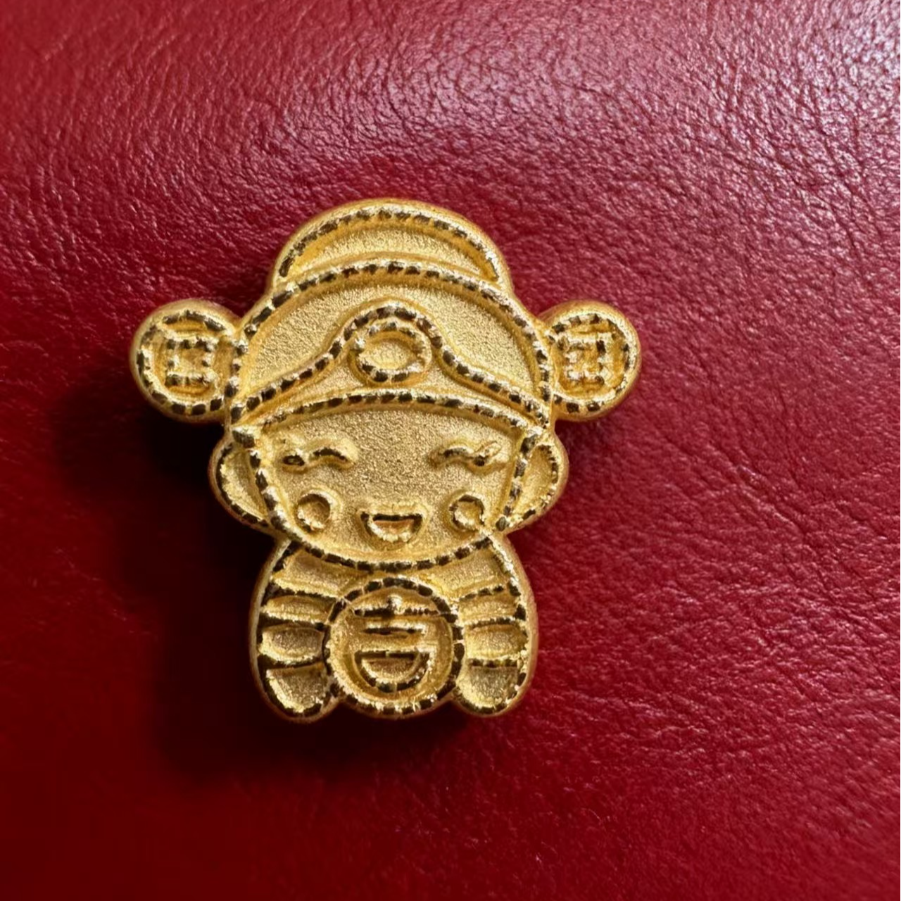 金之之黄金（足金999)  中穿五路财神  素金  转运珠/吊坠