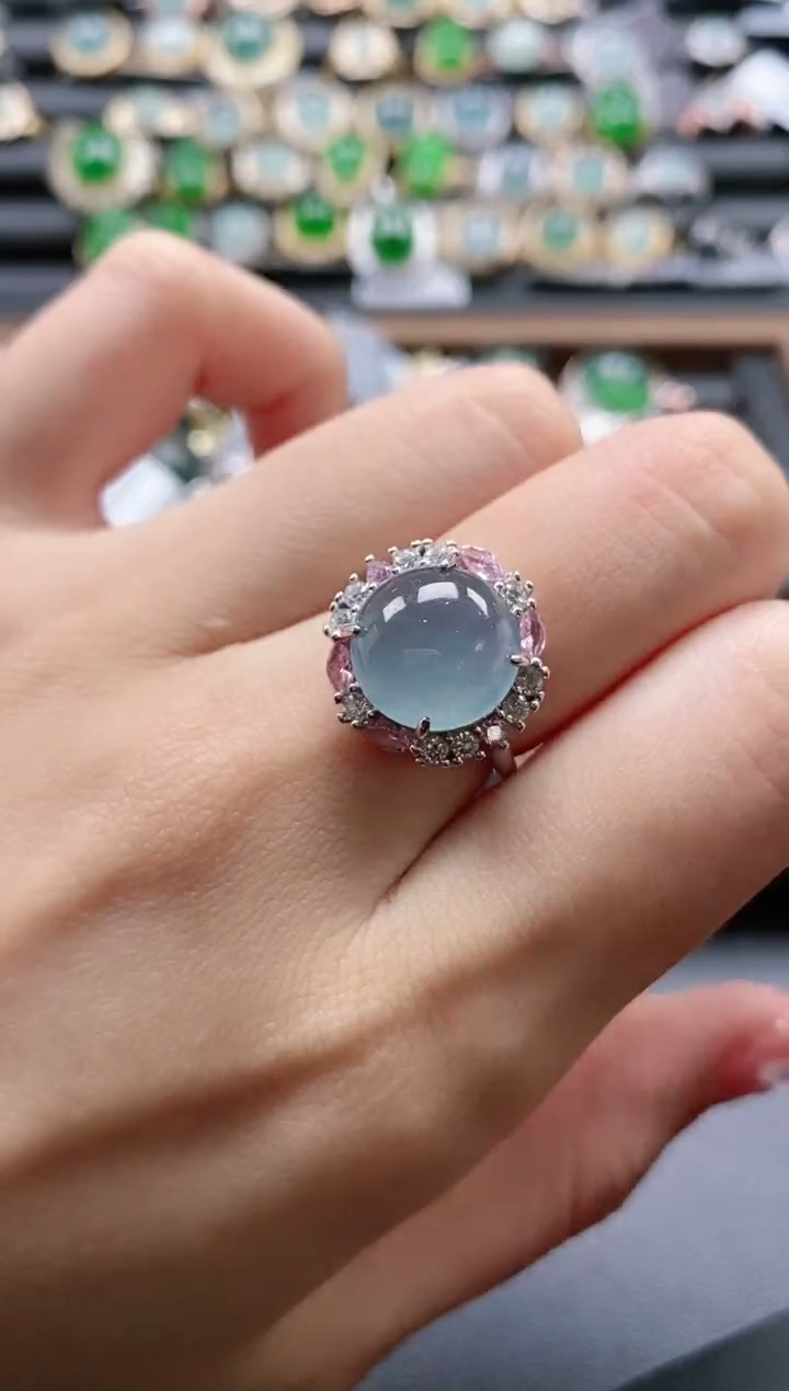 【闪购商品】翡翠戒指银S925镶嵌51511