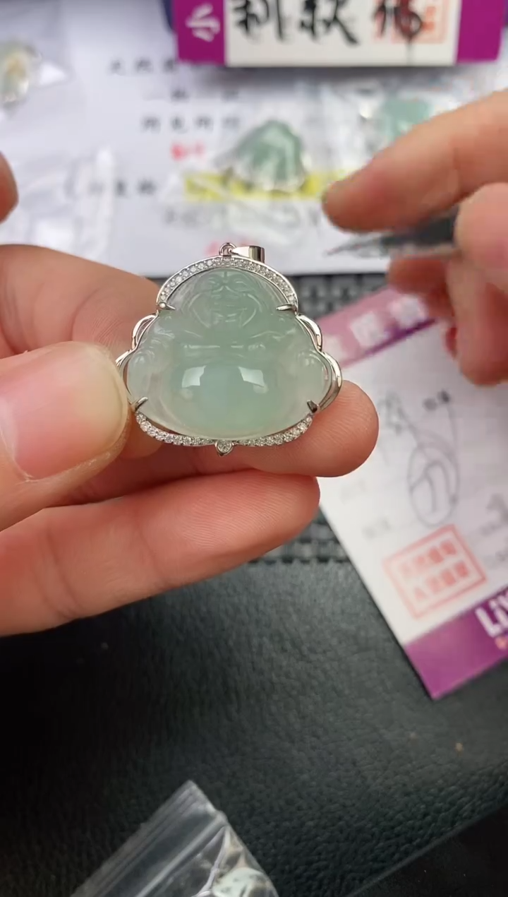 翡翠银S925镶嵌颈饰欣*梦挂件