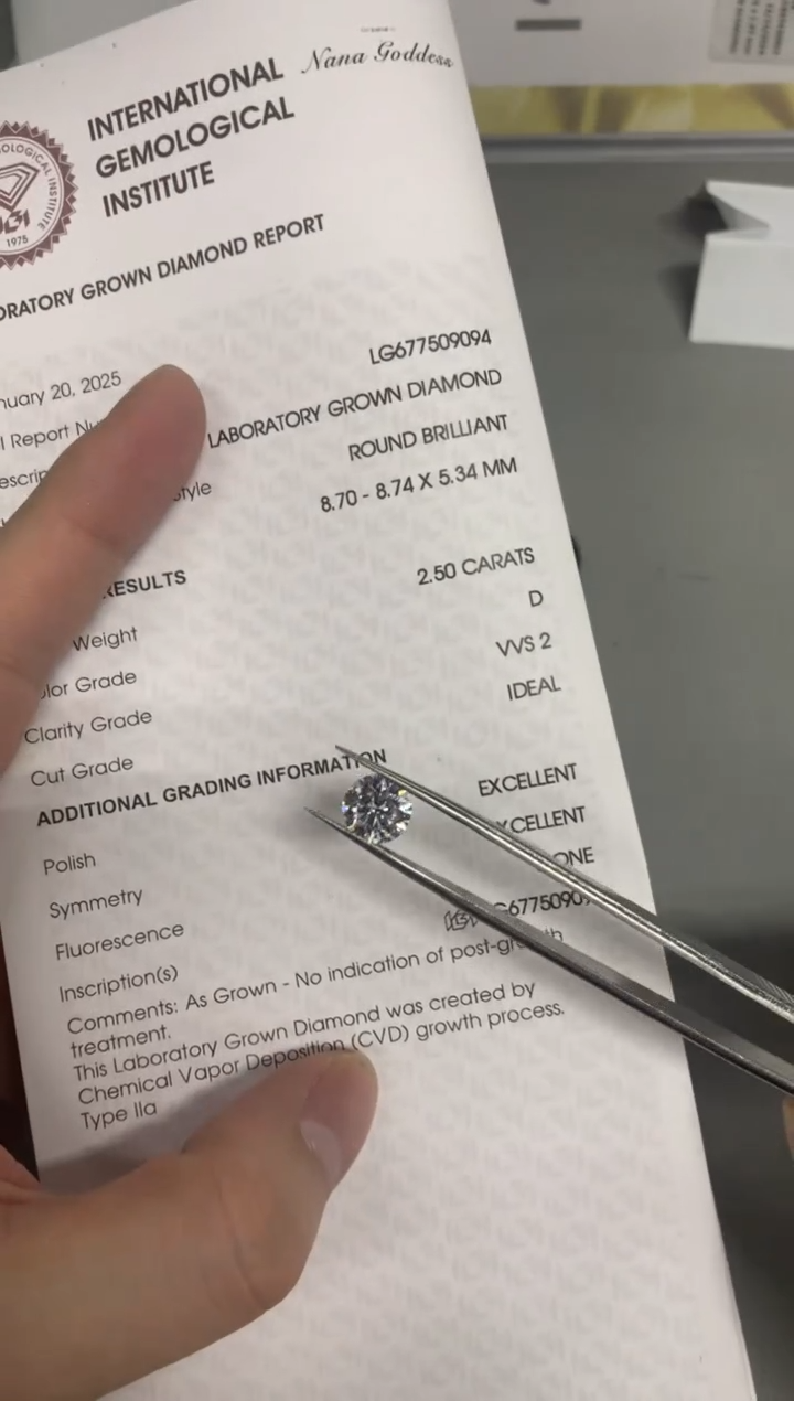 【闪购商品】实验室培育钻石裸石未镶嵌2.5D677509094