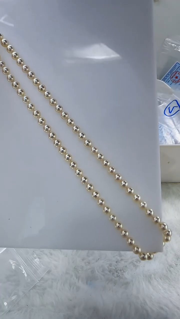 未镶嵌海水珍珠DA海水羽皇金串链6-7   y421