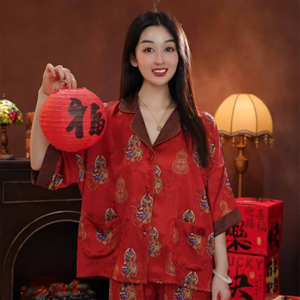 七七【葫芦福禄】SMS2025新春限定贺岁款凤凰图案家居服