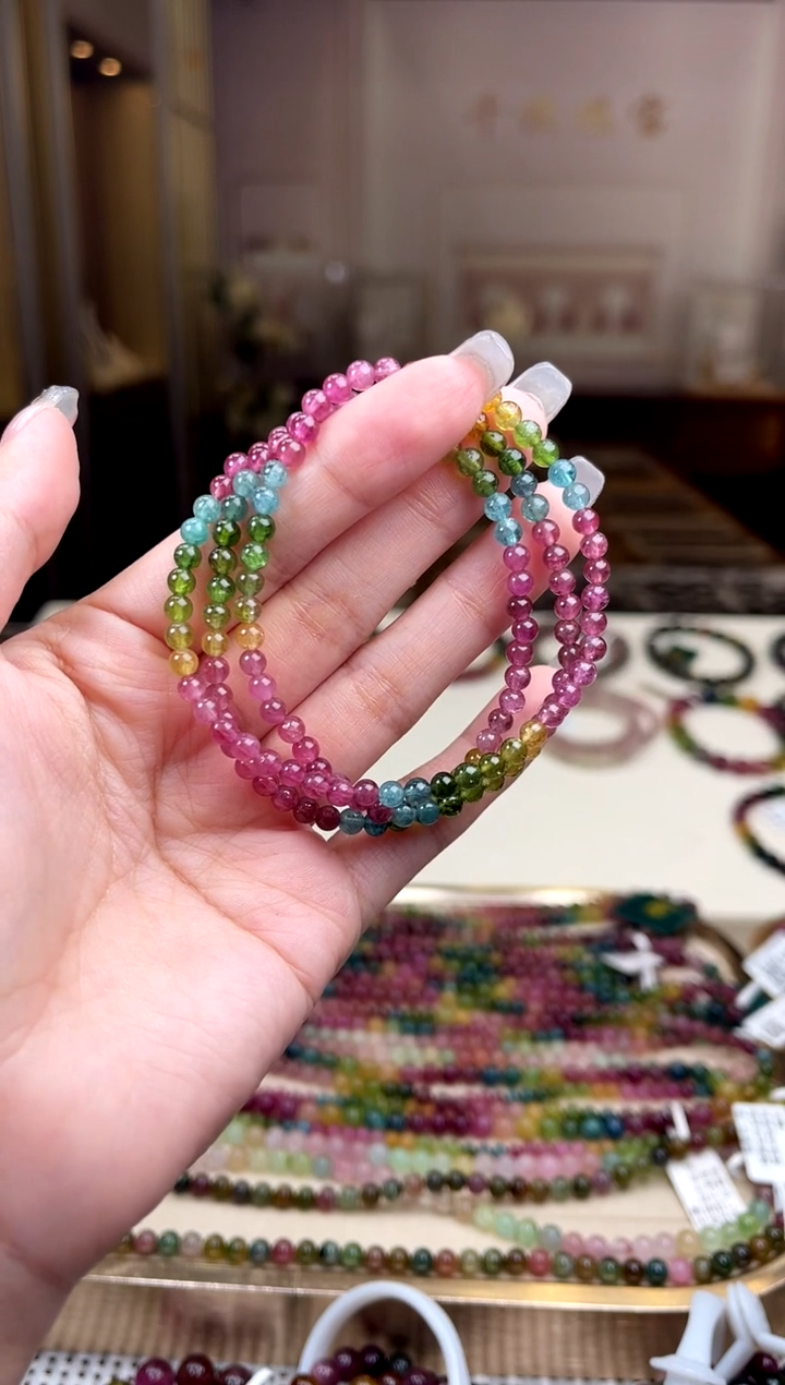 【闪购商品】碧玺/未镶嵌4mm+碧玺多圈多样性发货