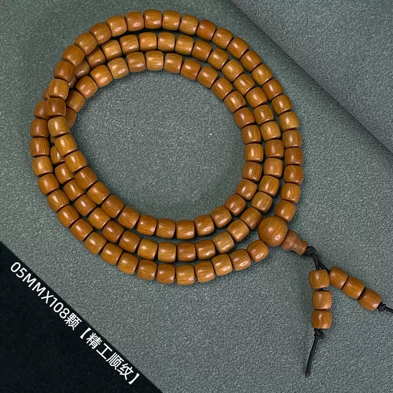 檀香项链直切桶珠-LQ64