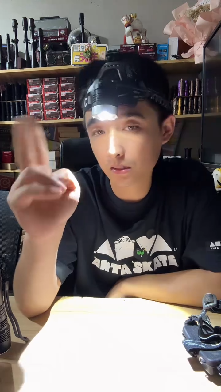 合金调焦头灯带电池带线
