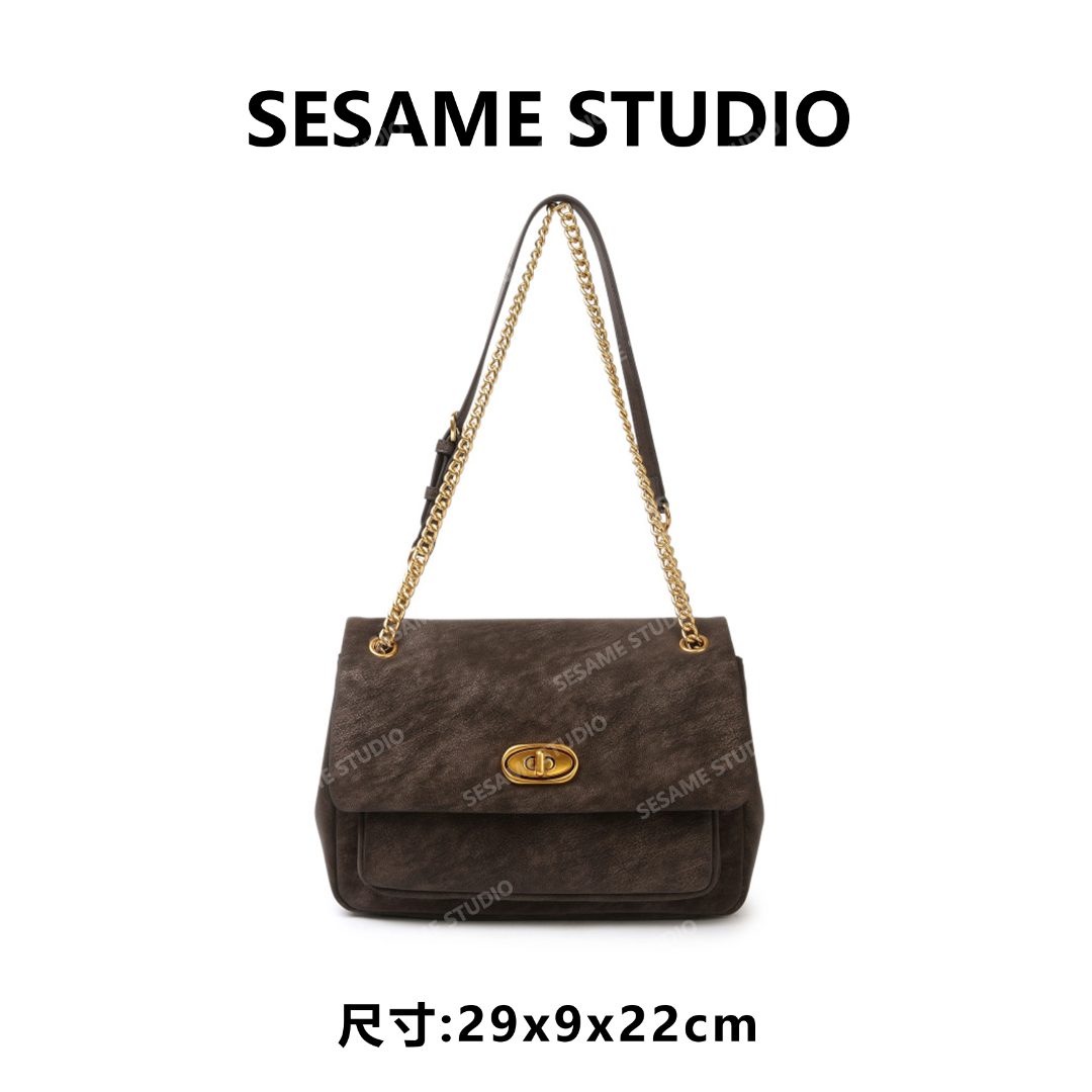 【芝麻集】BF-66691-咖啡色RAIN.CUN休闲时尚百搭腋下女包