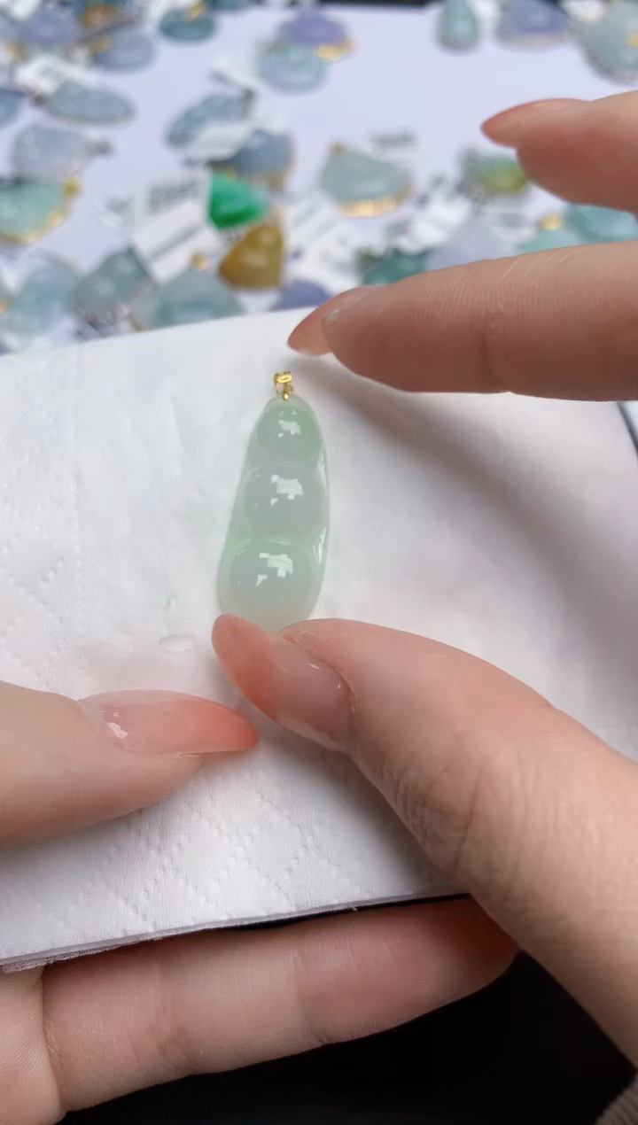 【闪购商品】翡翠颈饰18K金镶嵌天然缅甸翡翠A货