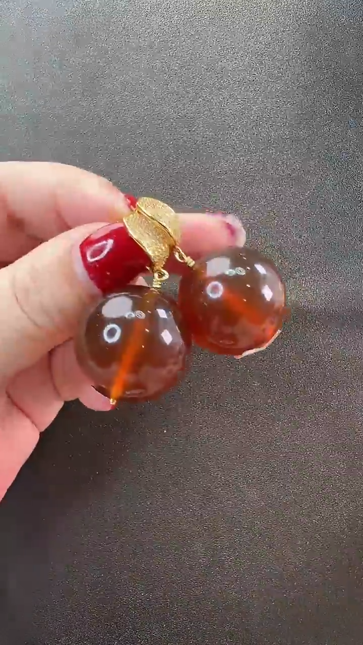 【闪购商品】琥珀耳饰未镶嵌耳环