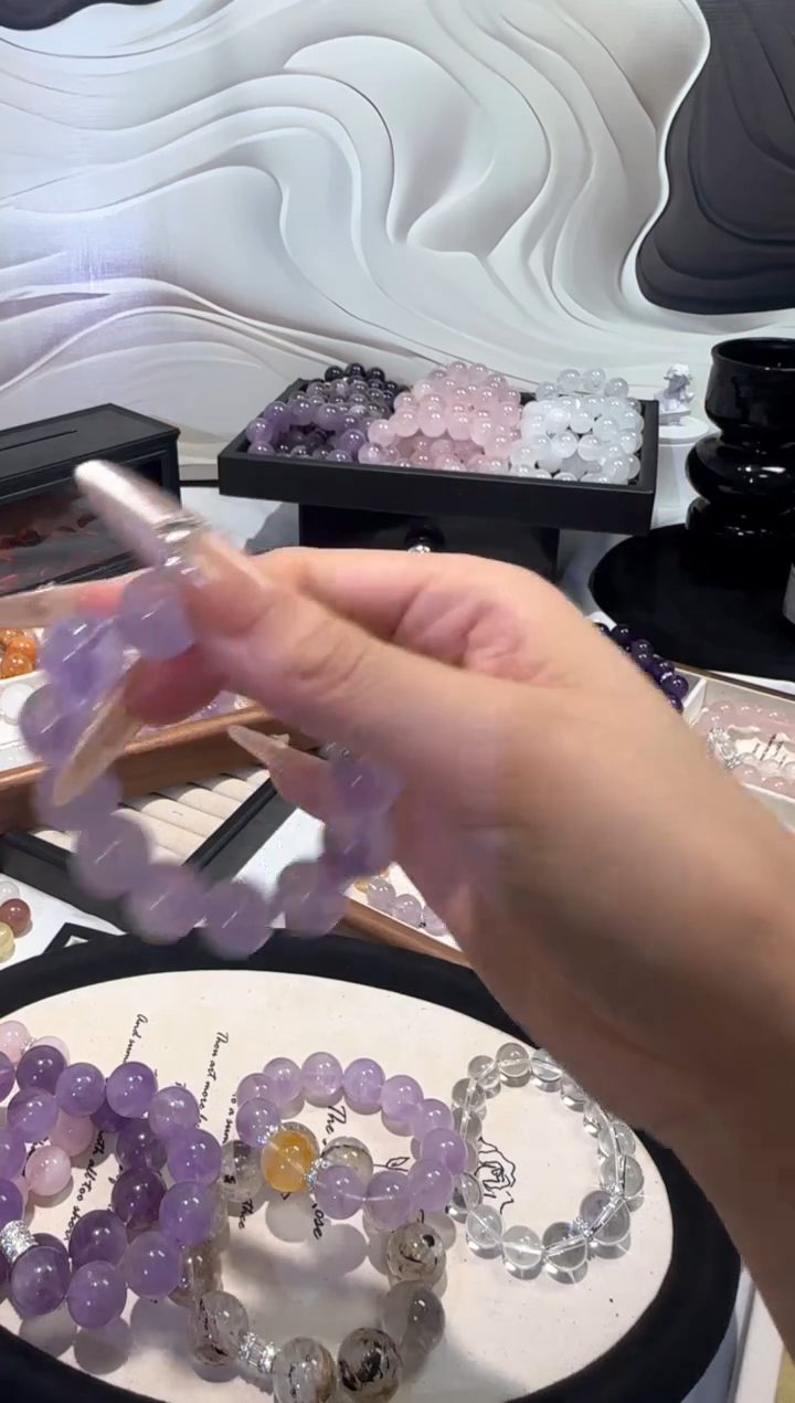水晶手串未镶嵌薰衣草14.5