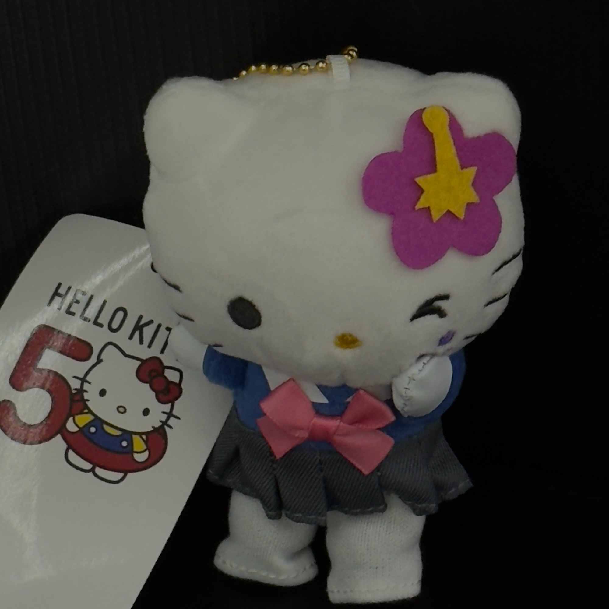 【006】50周年限定hellokitty挂件白皮制服辣妹kt猫书包钥匙扣挂饰