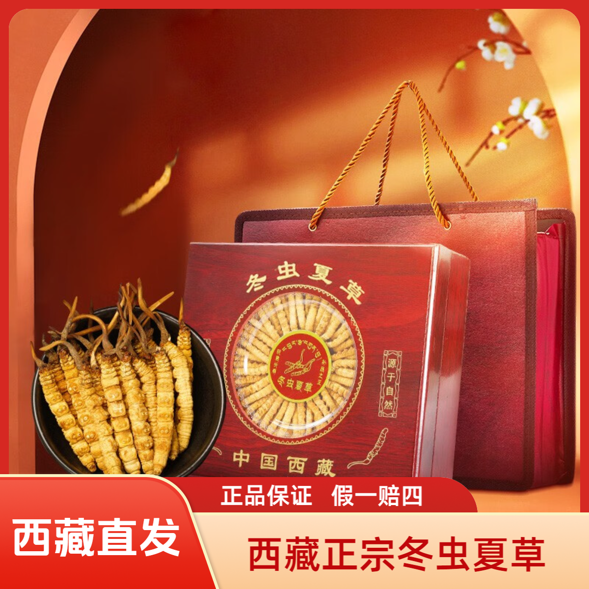圣迪康藏西藏正宗冬虫夏草精选3根/克10克装中秋送礼甄选礼盒装