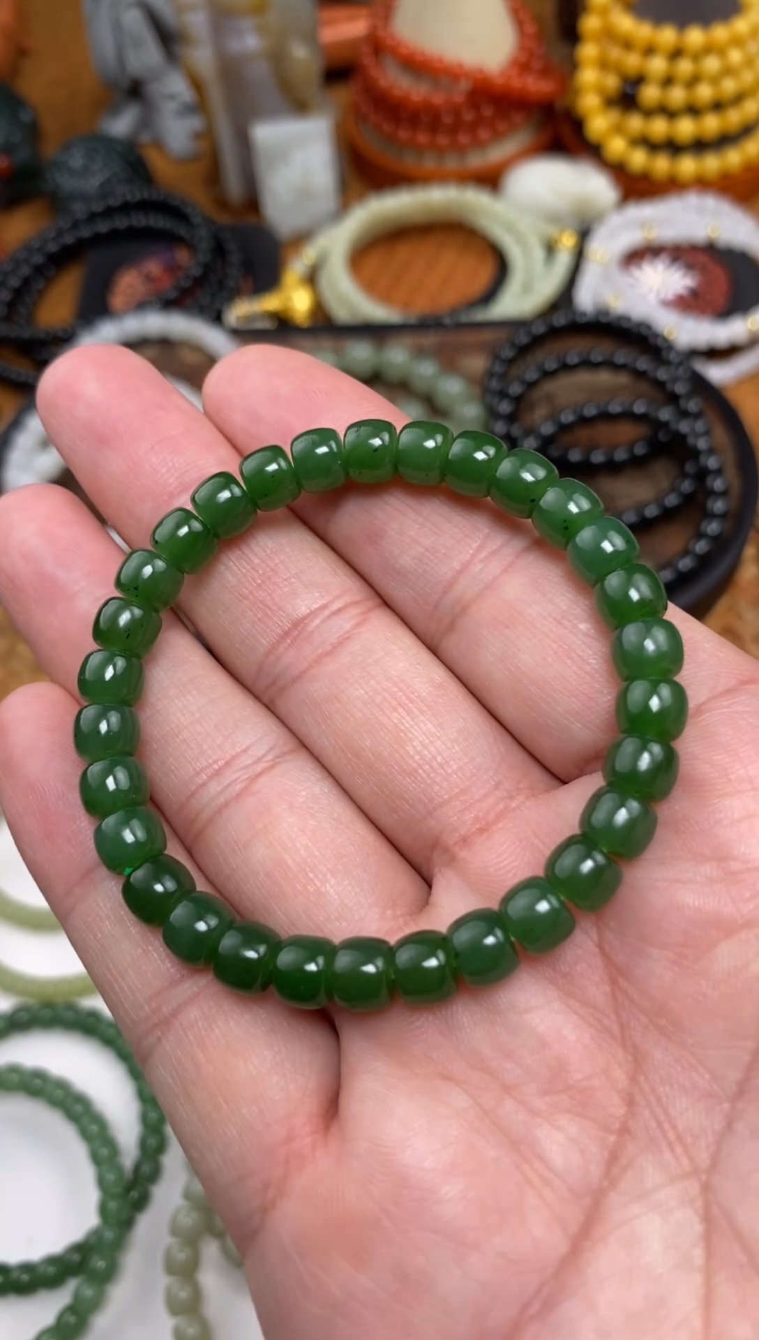 颈饰未镶嵌和田玉手串