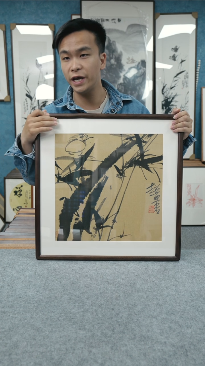 国画50*50郑志超老师花鸟带框