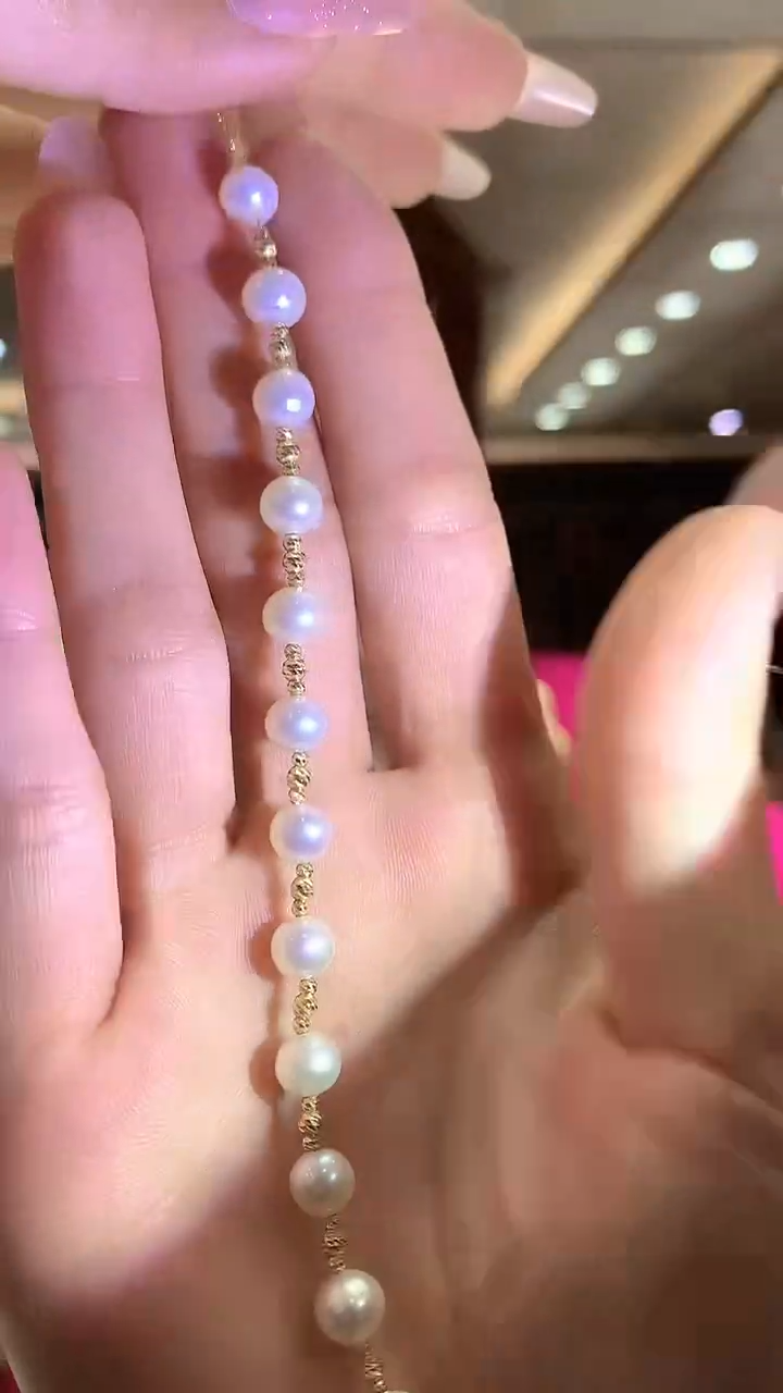 【闪购商品】淡水珍珠手链18K金镶嵌珍珠手链