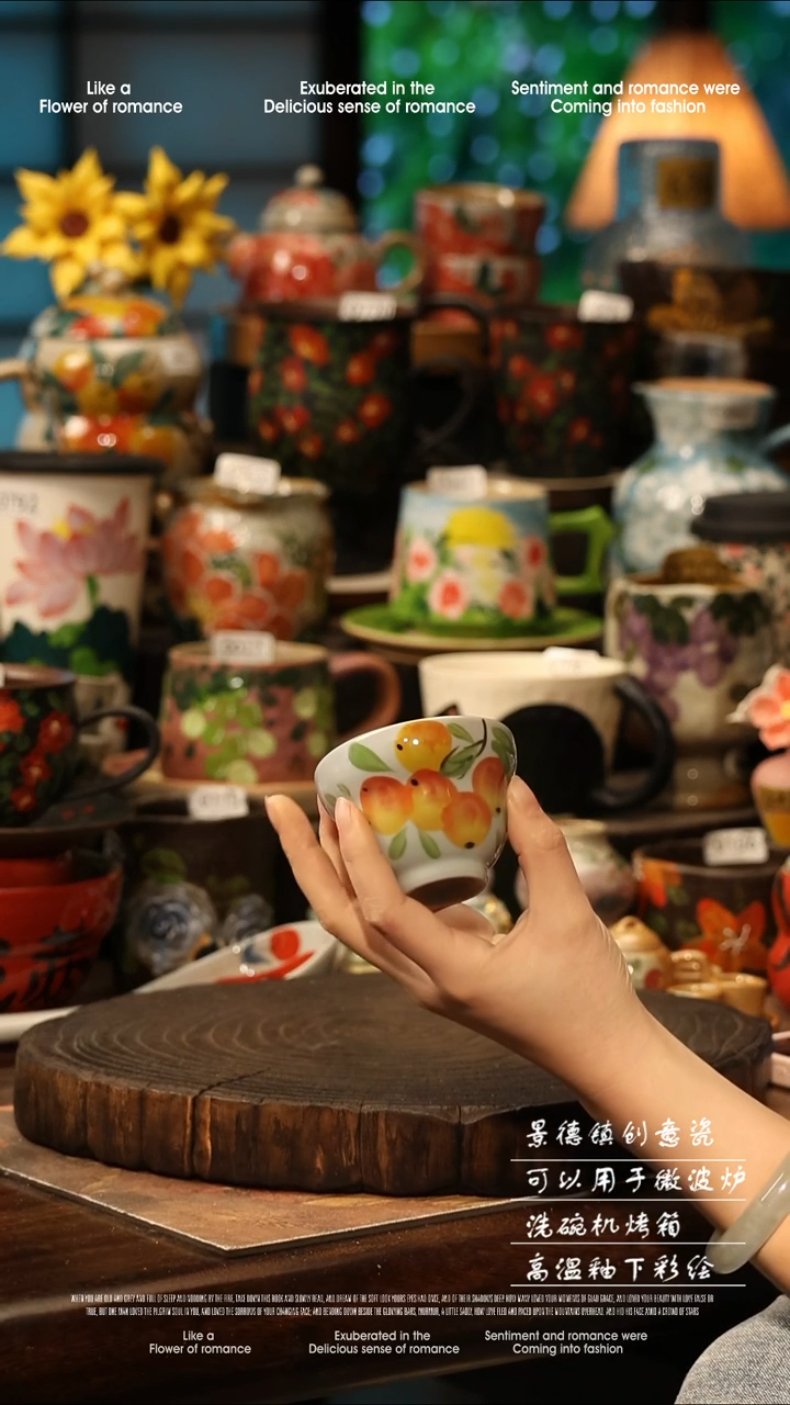 陶瓷景德镇高温釉下彩手工手绘款式