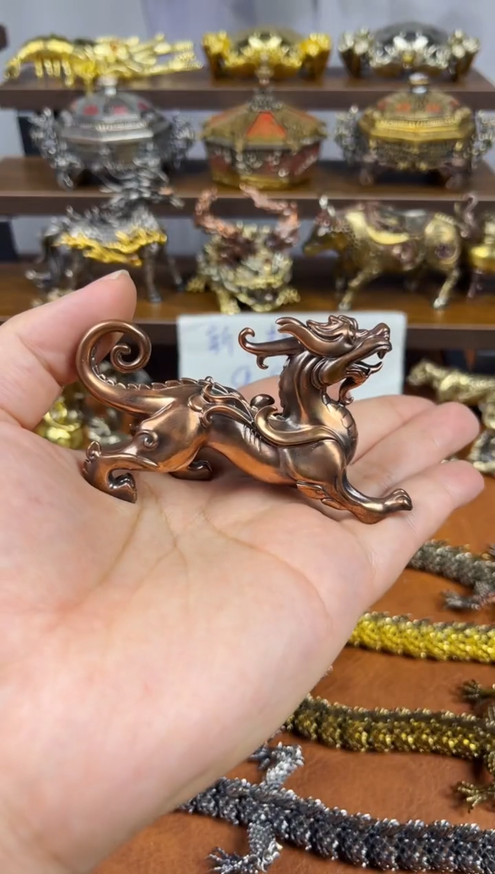 龙貔貅紫铜摆件实心