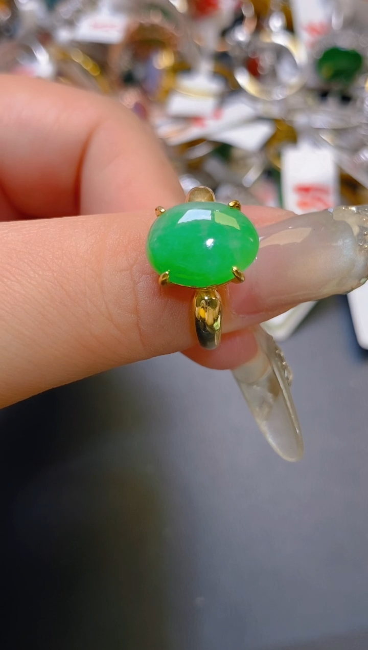 【闪购商品】翡翠耳饰银S925镶嵌天然A货翡翠1