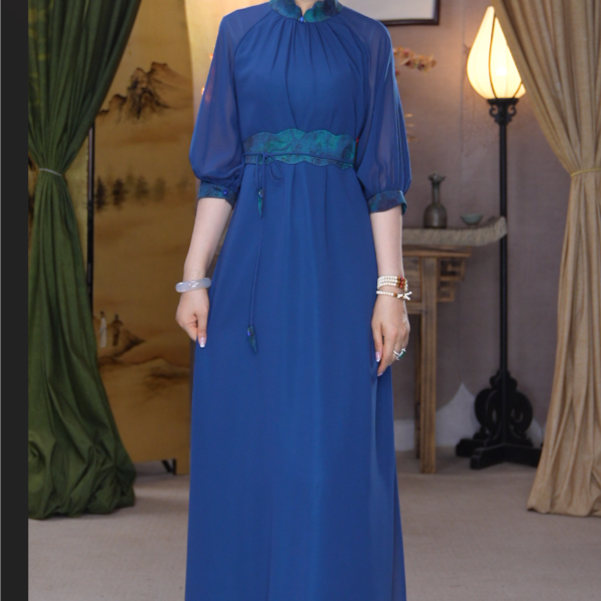 【25年】沧浪穹辉（夏季连衣裙）952237430立领中国风裙子中式收腰