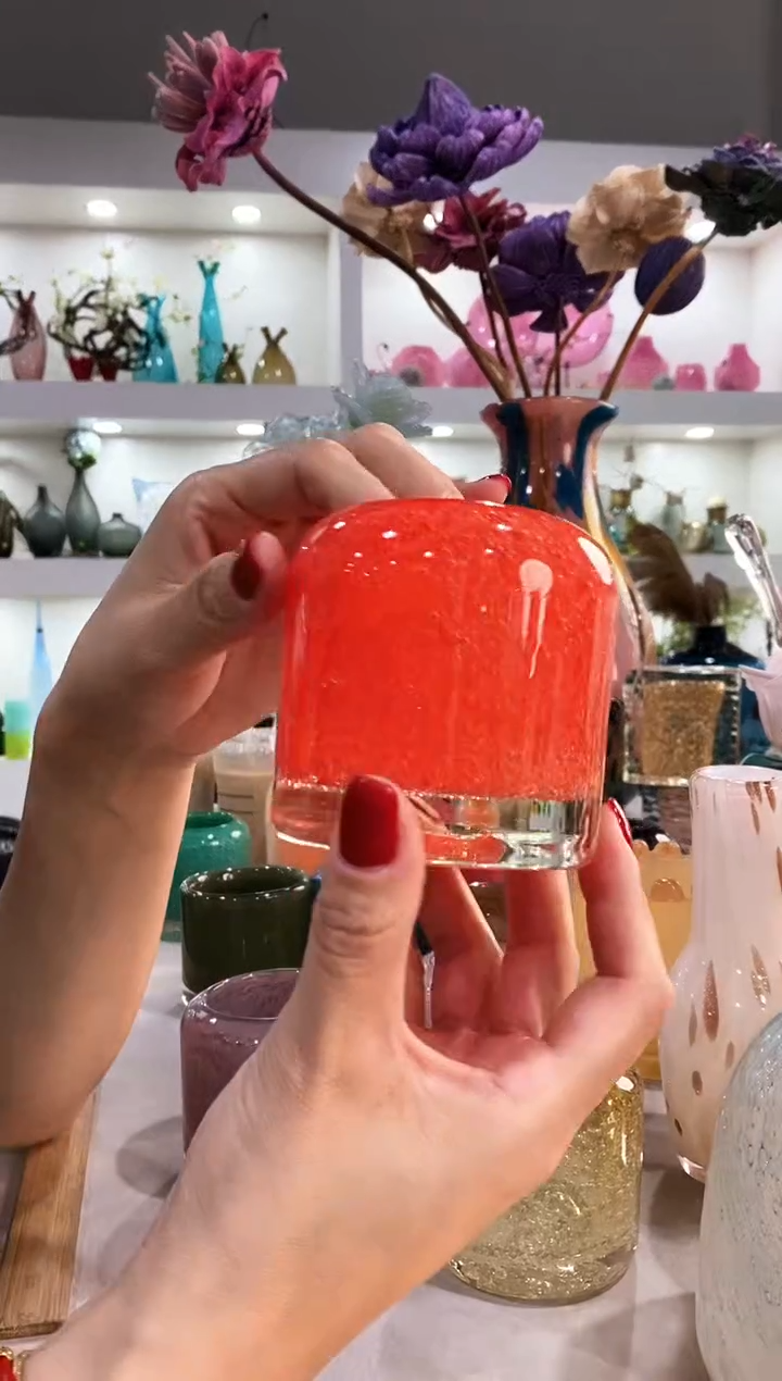 慕忆家手作琉璃花瓶微瑕