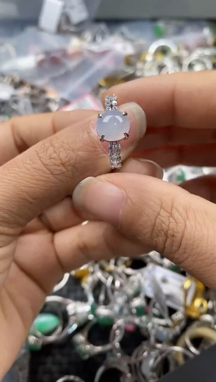 银S925镶嵌戒指翡翠11-11---7