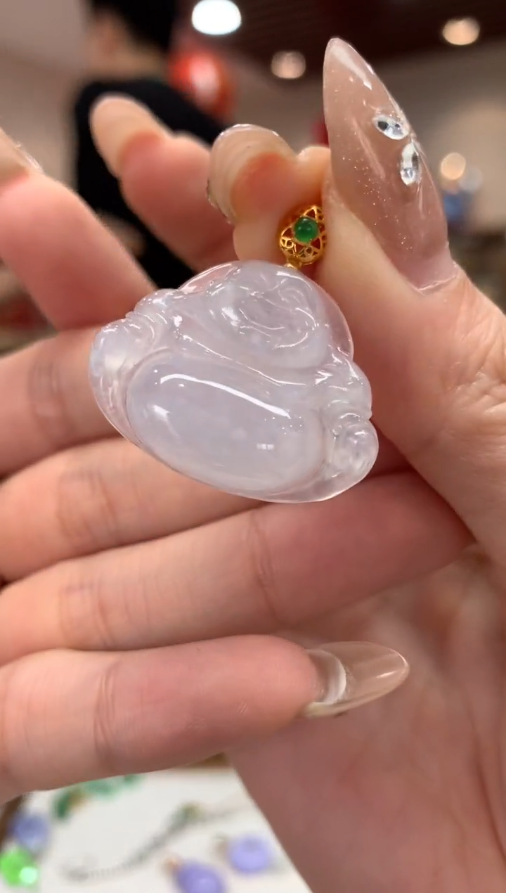 【闪购商品】翡翠吊坠(不含链)18K金镶嵌佛公