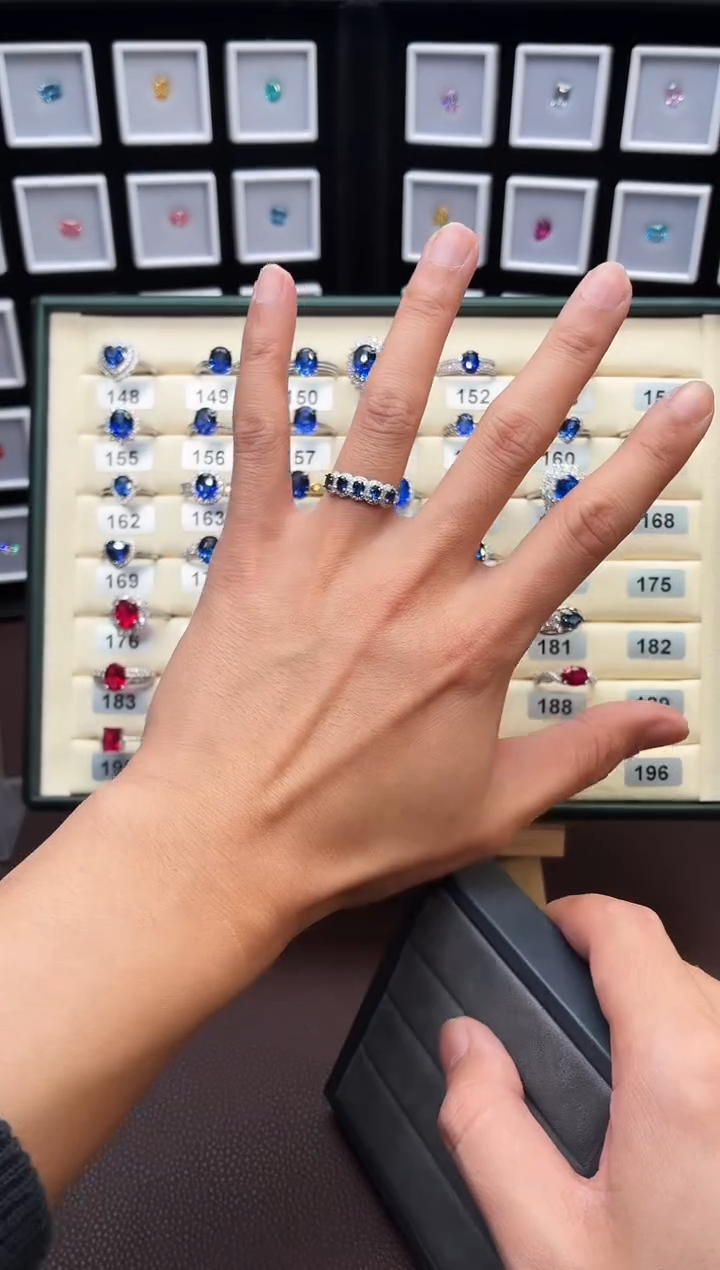 戒指蓝宝石银S925镶嵌899