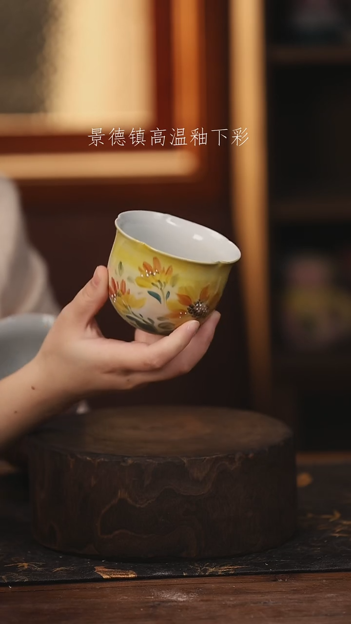 陶瓷景德镇高温釉下手绘陶瓷@L257@