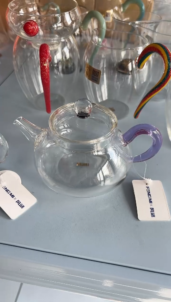 手工艺品玻璃派*樂风谜喜乐壶浅紫色