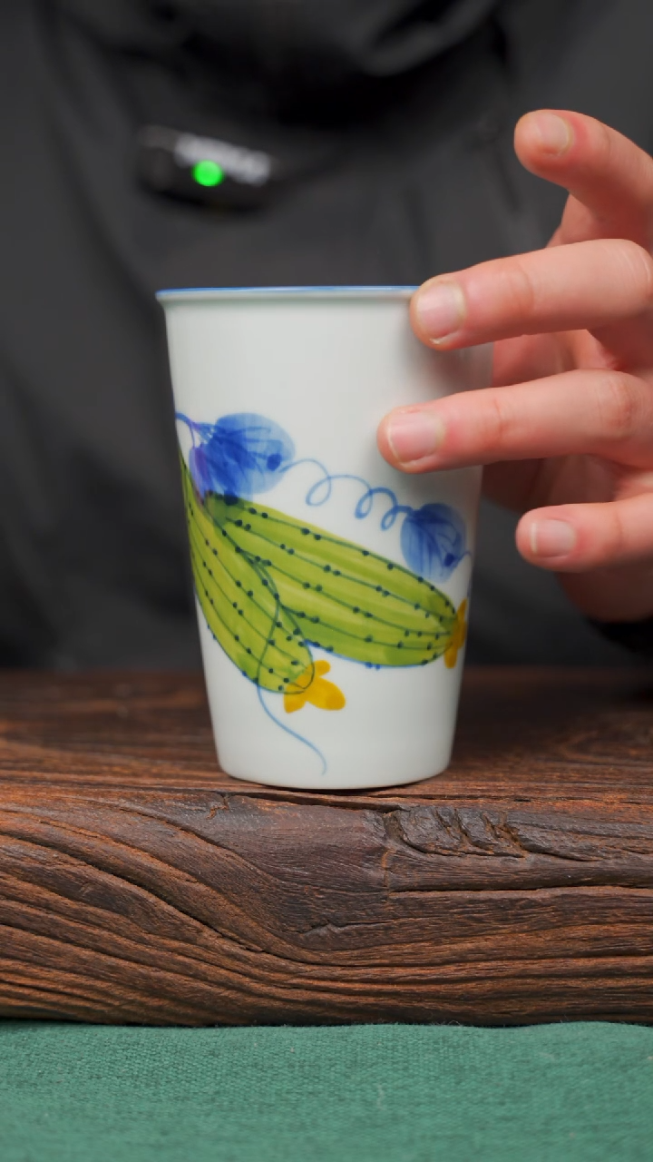 【闪购商品】瓷片32寻一缕瓷香杯釉下手工手绘瓷器