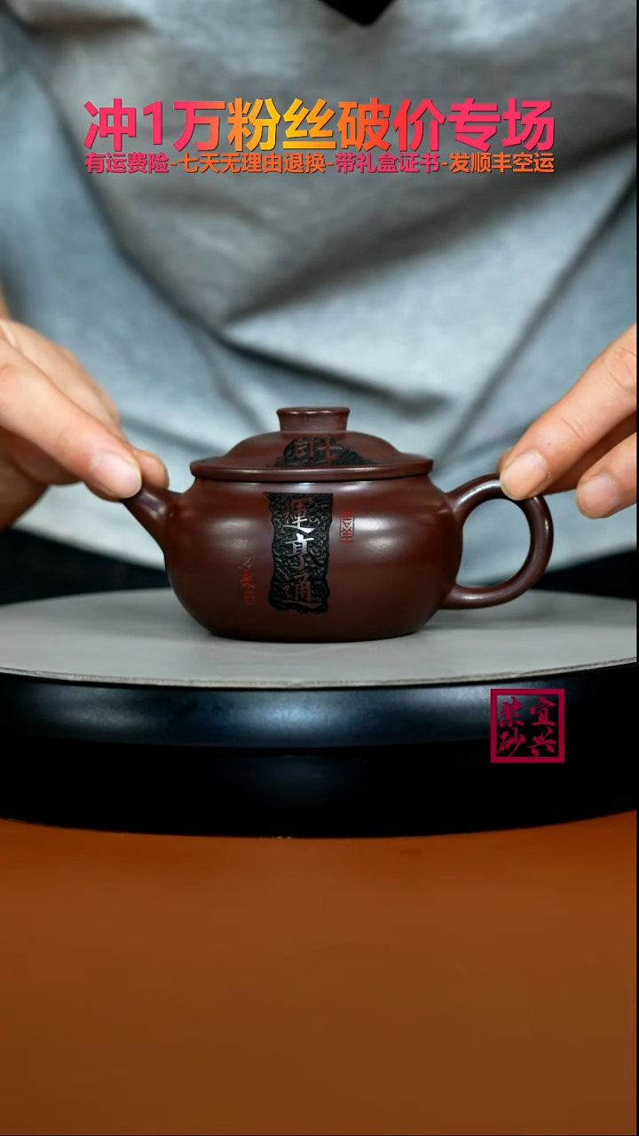 茶壶紫砂蒋静明龙山紫玉财运亨通200CC