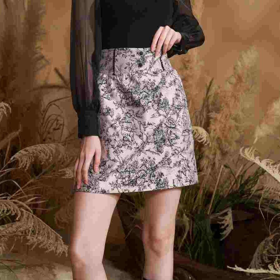 【高高甄选】DILI 春装新品2025女装 花料半裙 323314815