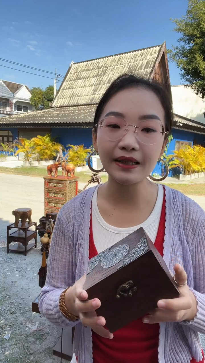木直播间同款实木首饰盒