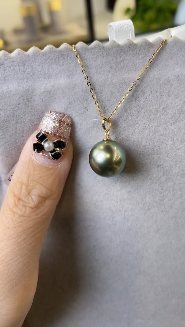 【闪购商品】海水珍珠吊坠(不含链)18K金镶嵌12-13海水珍珠吊坠