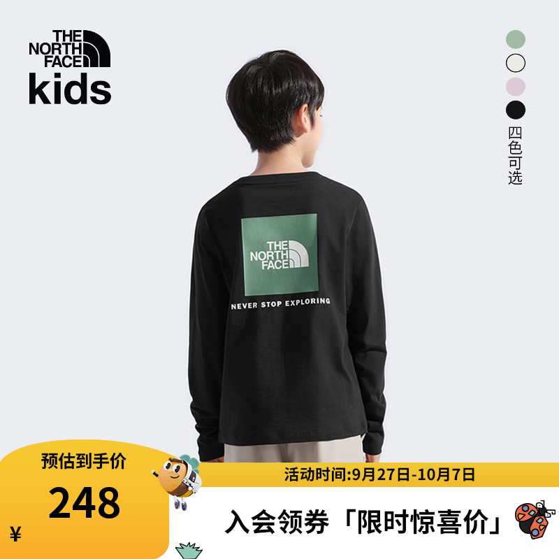 北面童装儿童长袖T恤男女纯棉印花运动户外新款TheNorthFace|8F5T