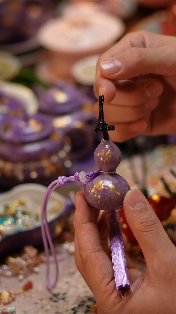 【闪购商品】摆件紫色大漆葫芦挂件