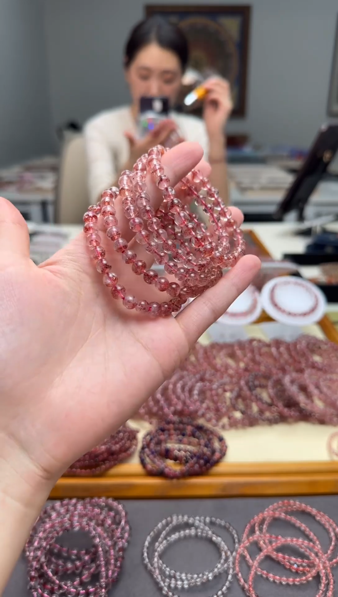 未镶嵌手串水晶芬达聚宝盆7mm+ 多样性发一