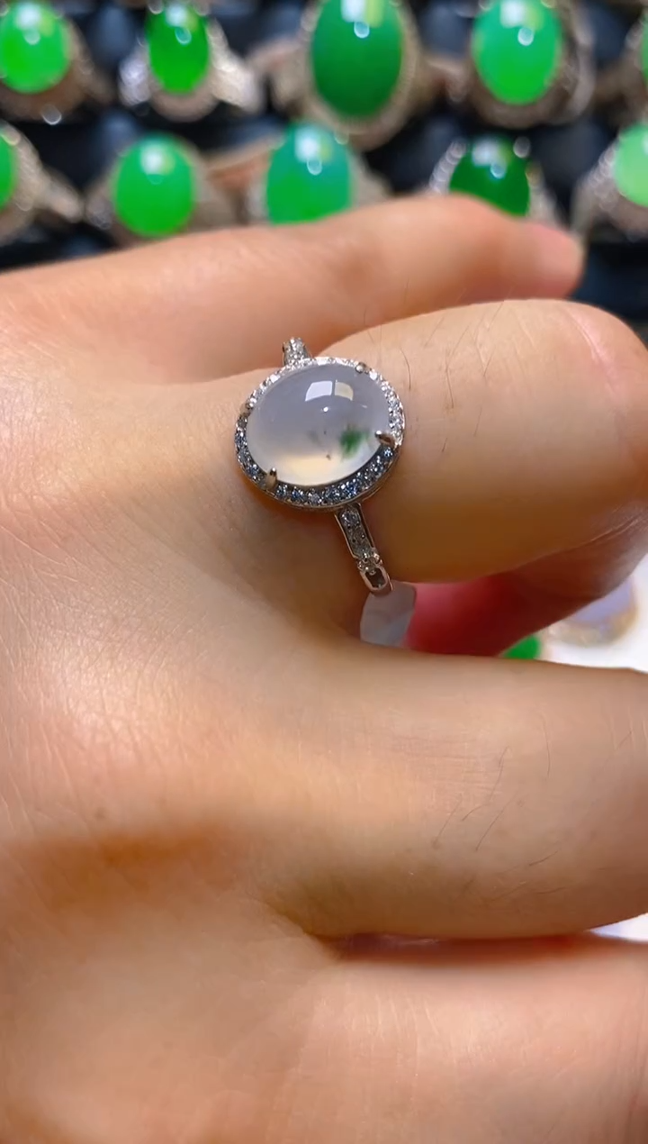 【闪购商品】翡翠耳饰银S925镶嵌天然A货翡翠1