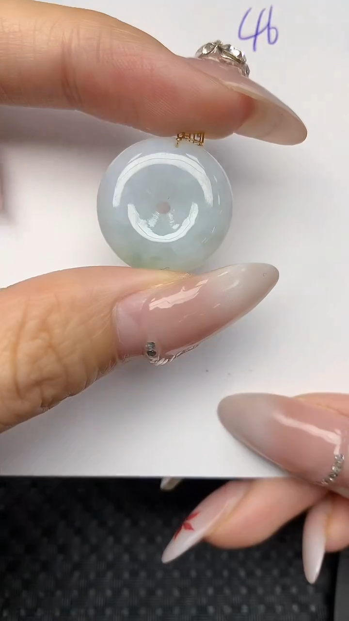 【闪购商品】翡翠颈饰18K金镶嵌天然翡翠A货