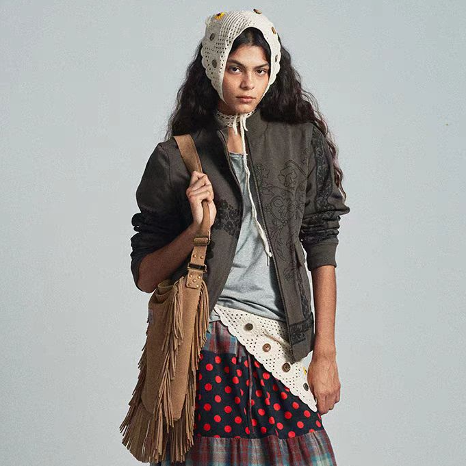 AUBRUINO蕾丝印花夹克AN051KTGY