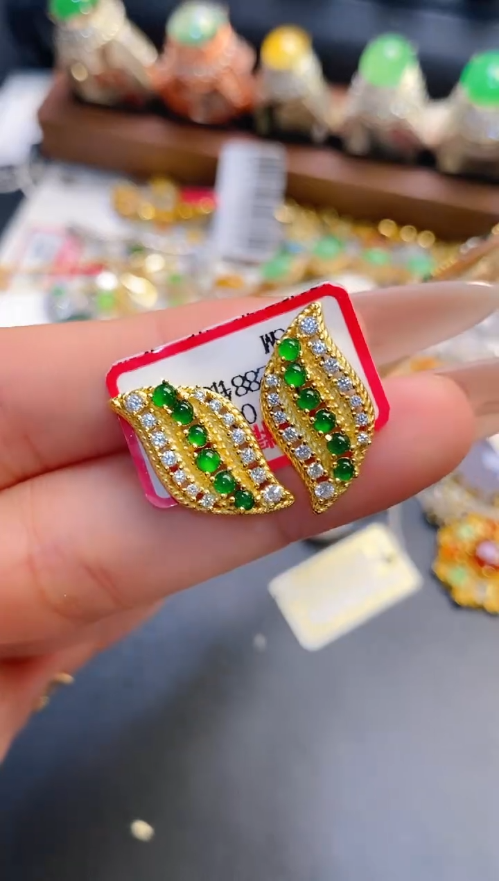 银S925镶嵌戒指翡翠天然