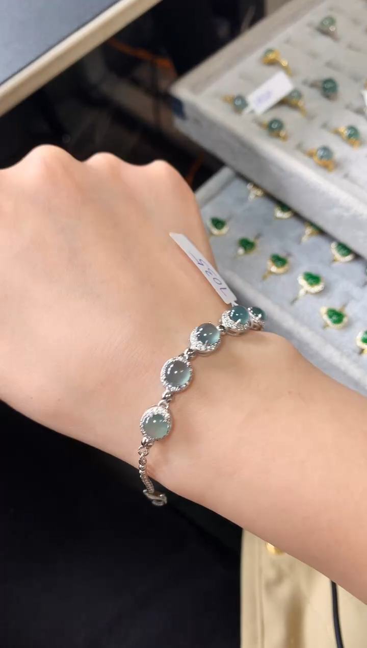 【闪购商品】翡翠戒指银S925镶嵌4365474576