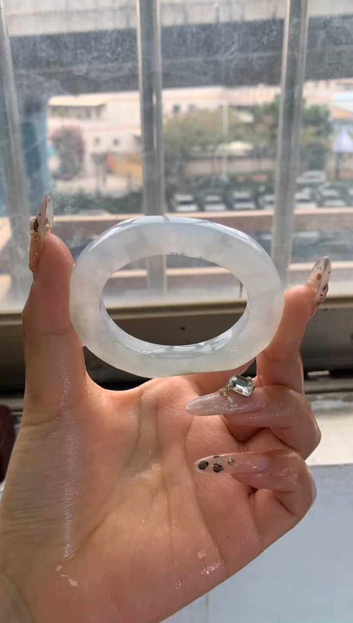 【闪购商品】定制翡翠翡翠手镯定制未镶嵌白冰色52-60