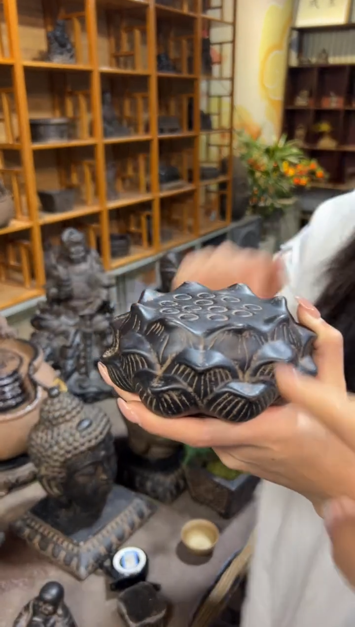 陶土莲蓬实心底座