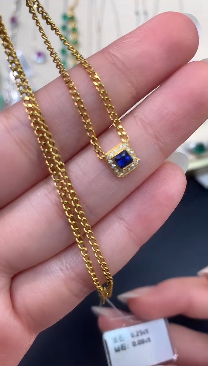 【闪购商品】蓝宝石链子18K金镶嵌A331|2980