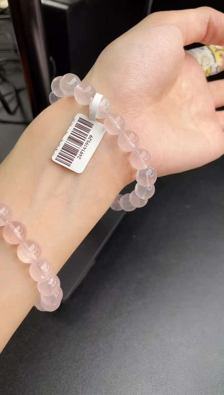 【闪购商品】水晶手链未镶嵌天然水透体马粉9mm