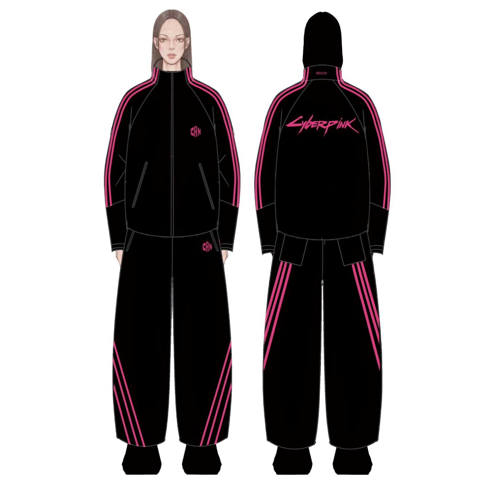 CAN HOP雪刃线赛博PINK设计师滑雪服套装