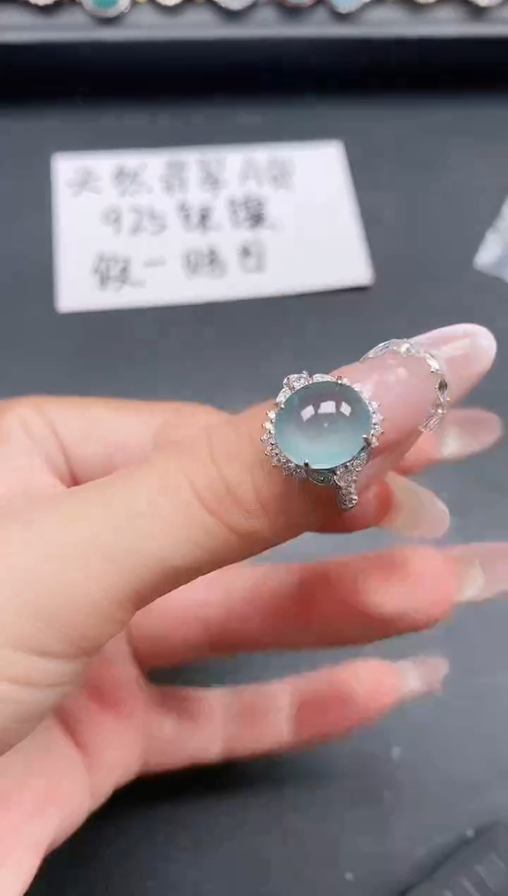 银S925镶嵌戒指翡翠111