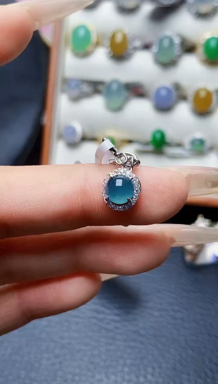 银S925镶嵌戒指翡翠3358