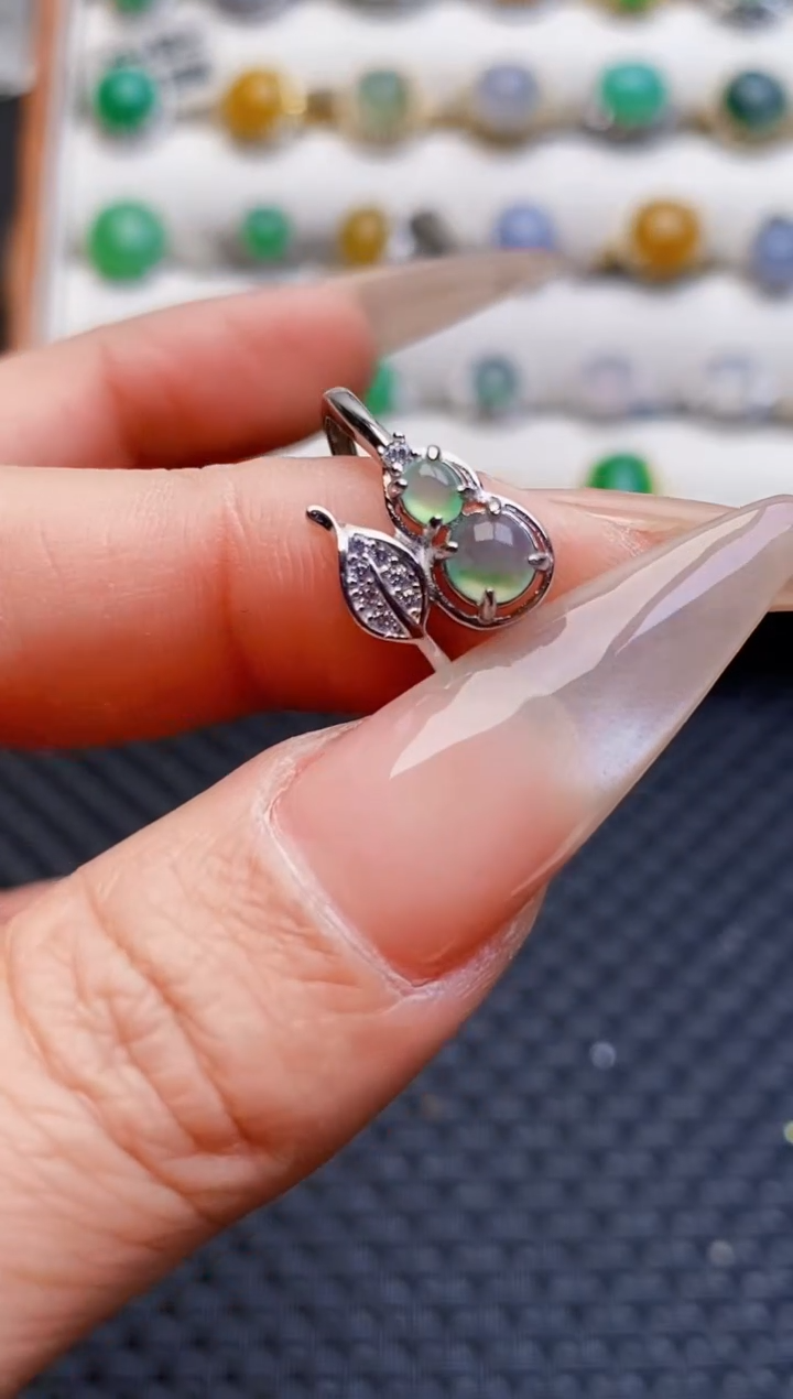 银S925镶嵌戒指翡翠4746