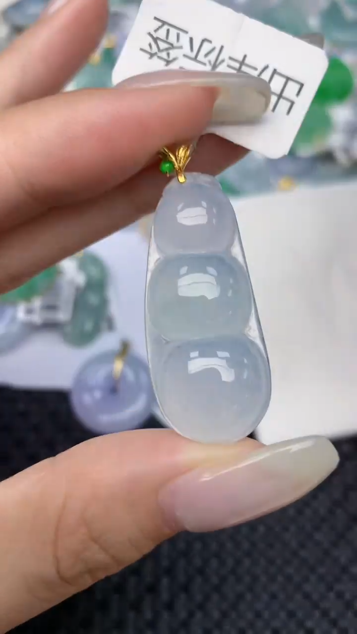 翡翠18K金镶嵌颈饰天然缅甸翡翠a货百元以上9元证书费自理